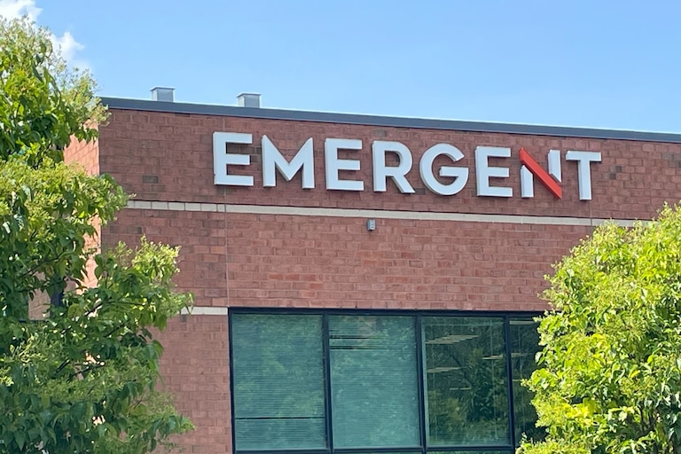 The Emergent BioSolutions facility in Gaithersburg, Maryland, seen on Monday, August 5, 2024.