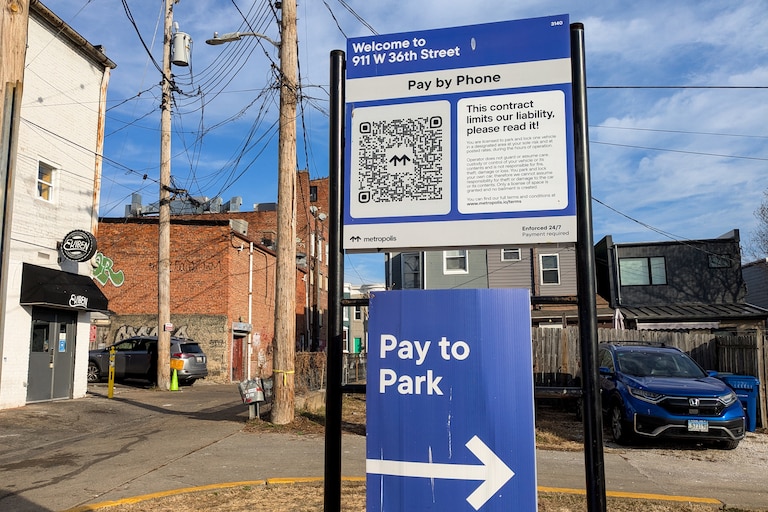 A parking lot in Hampden, behind Ekiben, is now being run by Metropolis. Metropolis, a fast-growing California tech company founded in 2017, says it now has almost 100 locations in the Baltimore metropolitan area.