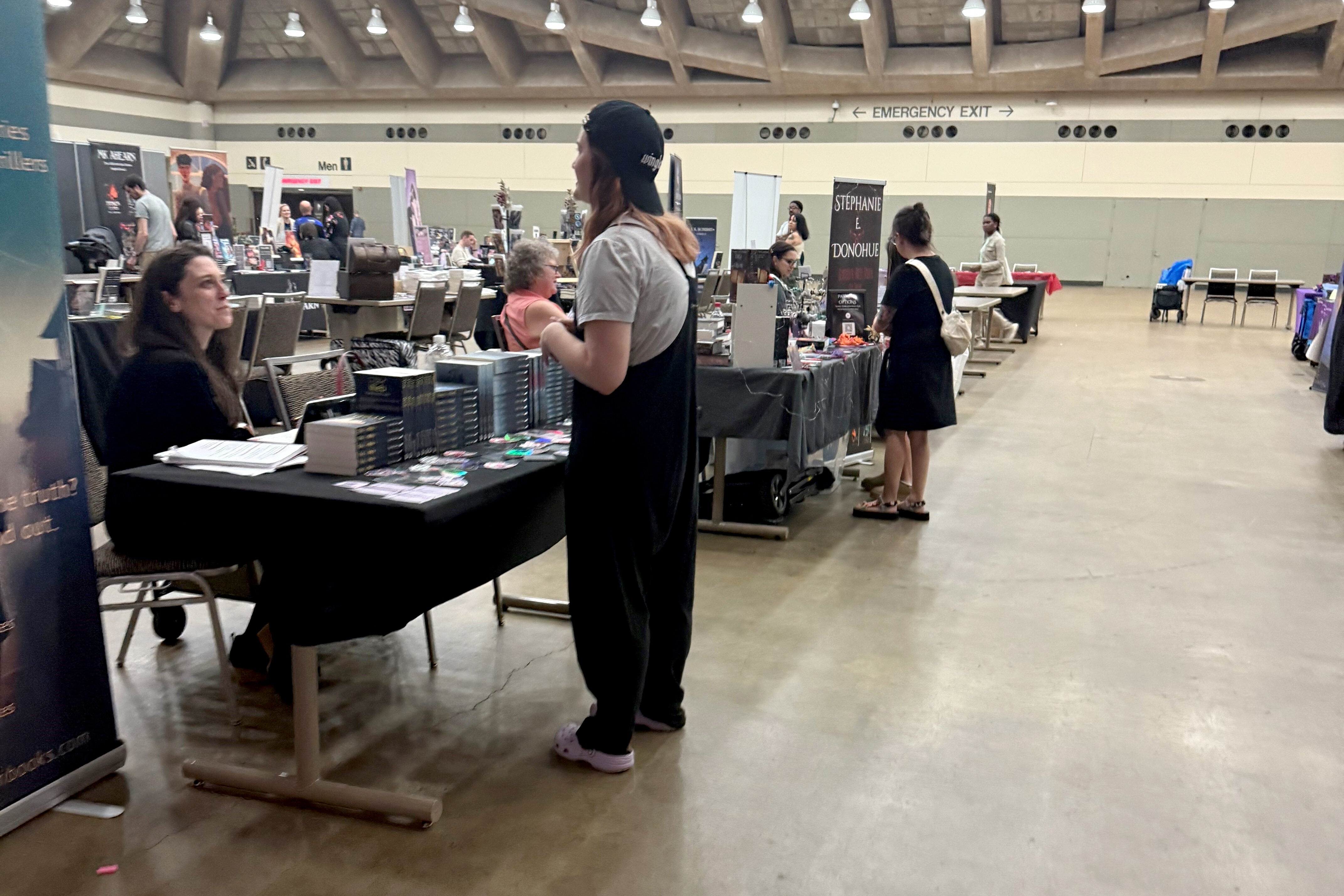 An attendee checks out the Million Lives Book Festival.