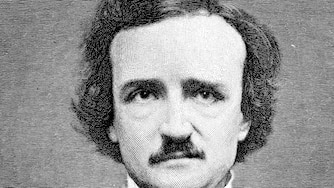 Portrait of Edgar Allan Poe (1809–1849). Vintage etching circa 19th century.