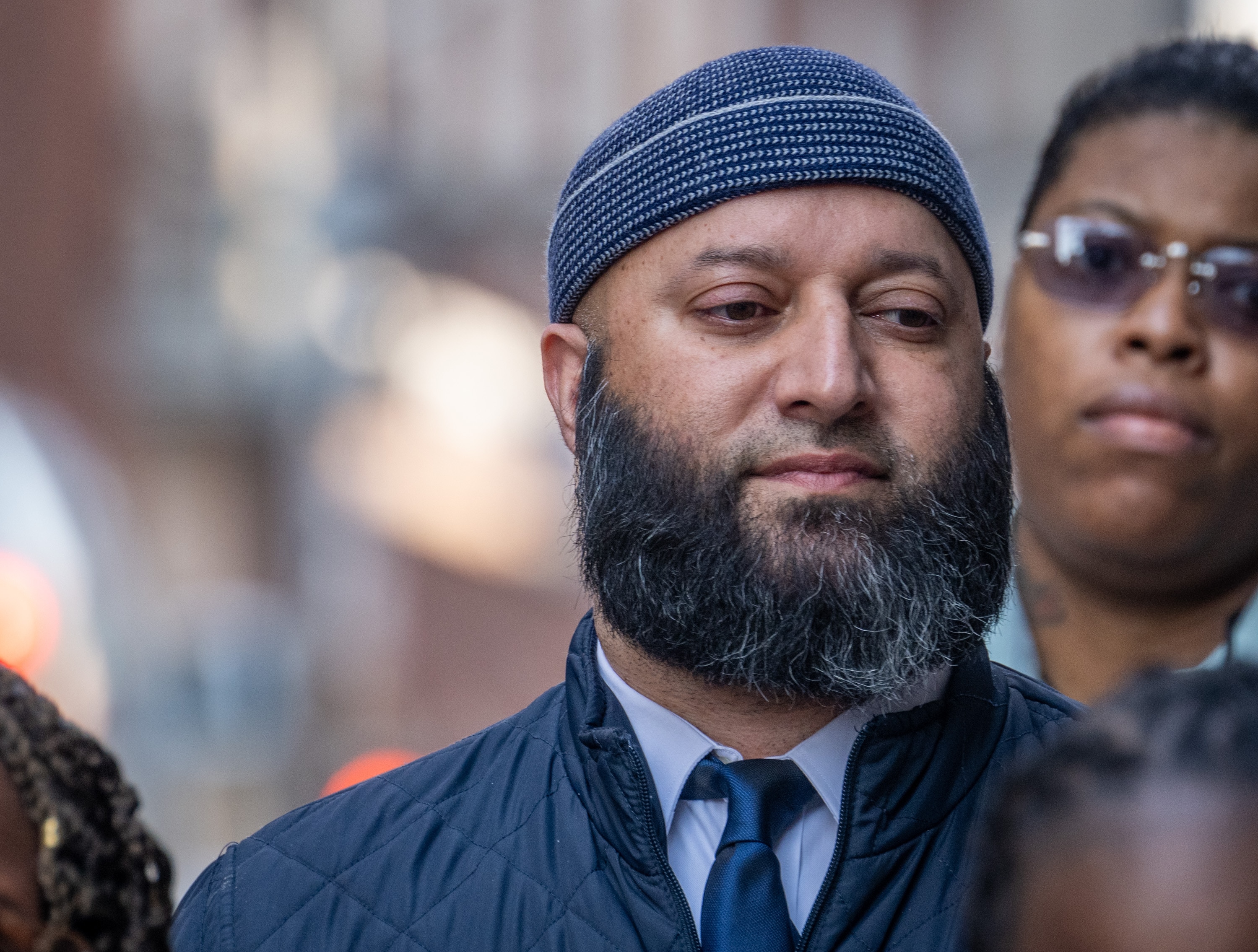 Adnan Syed, the subject of the podcast "Serial," arrives at the Clarence M. Mitchell Jr. Courthouse in Baltimore for a hearing on his motion for reduction of sentence under the Juvenile Restoration Act.
