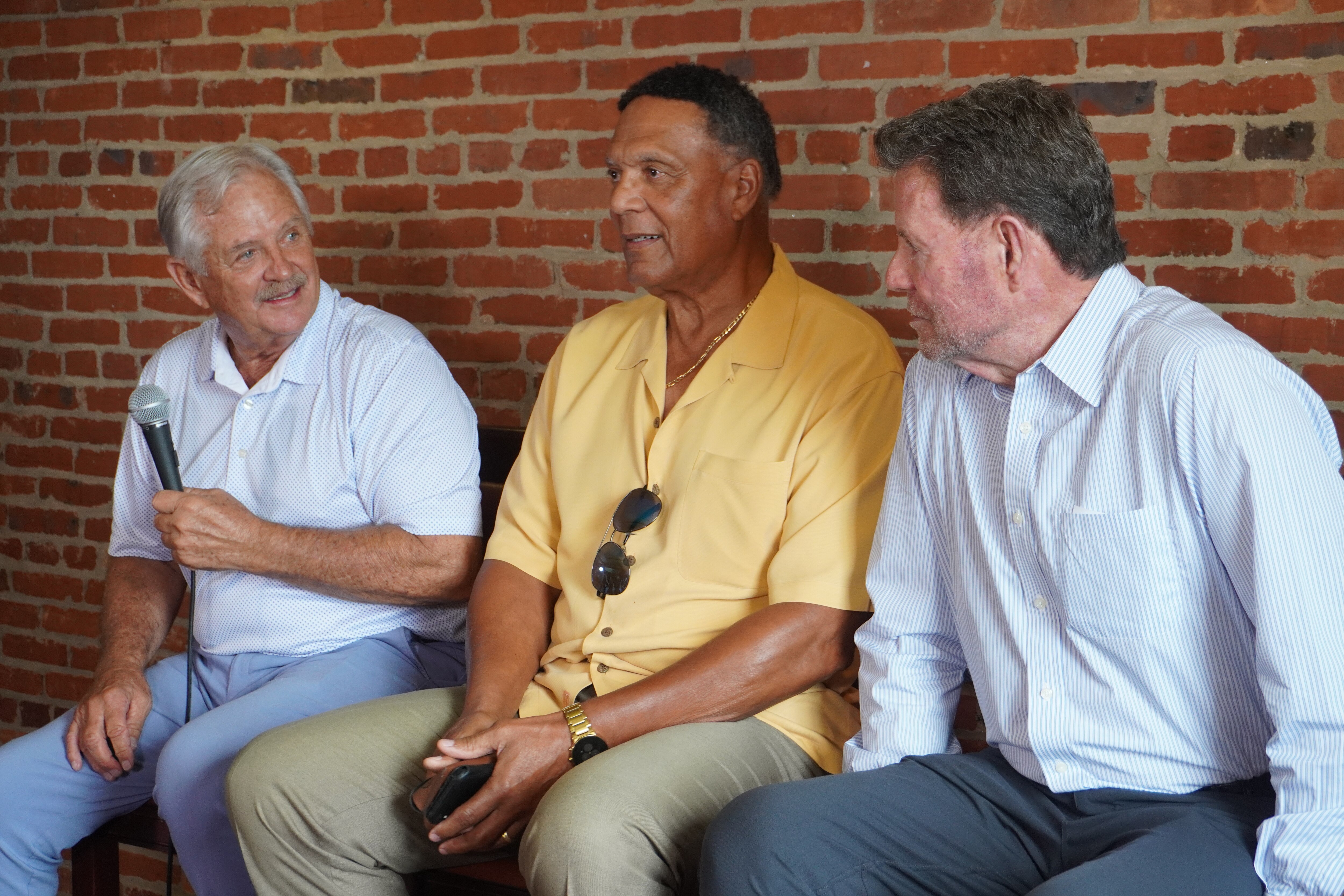 Rick Dempsey, Ken Singleton and Jim Palmer discuss the 1983 Orioles team at a luncheon commemorating the 40th anniversary of their World Series win.