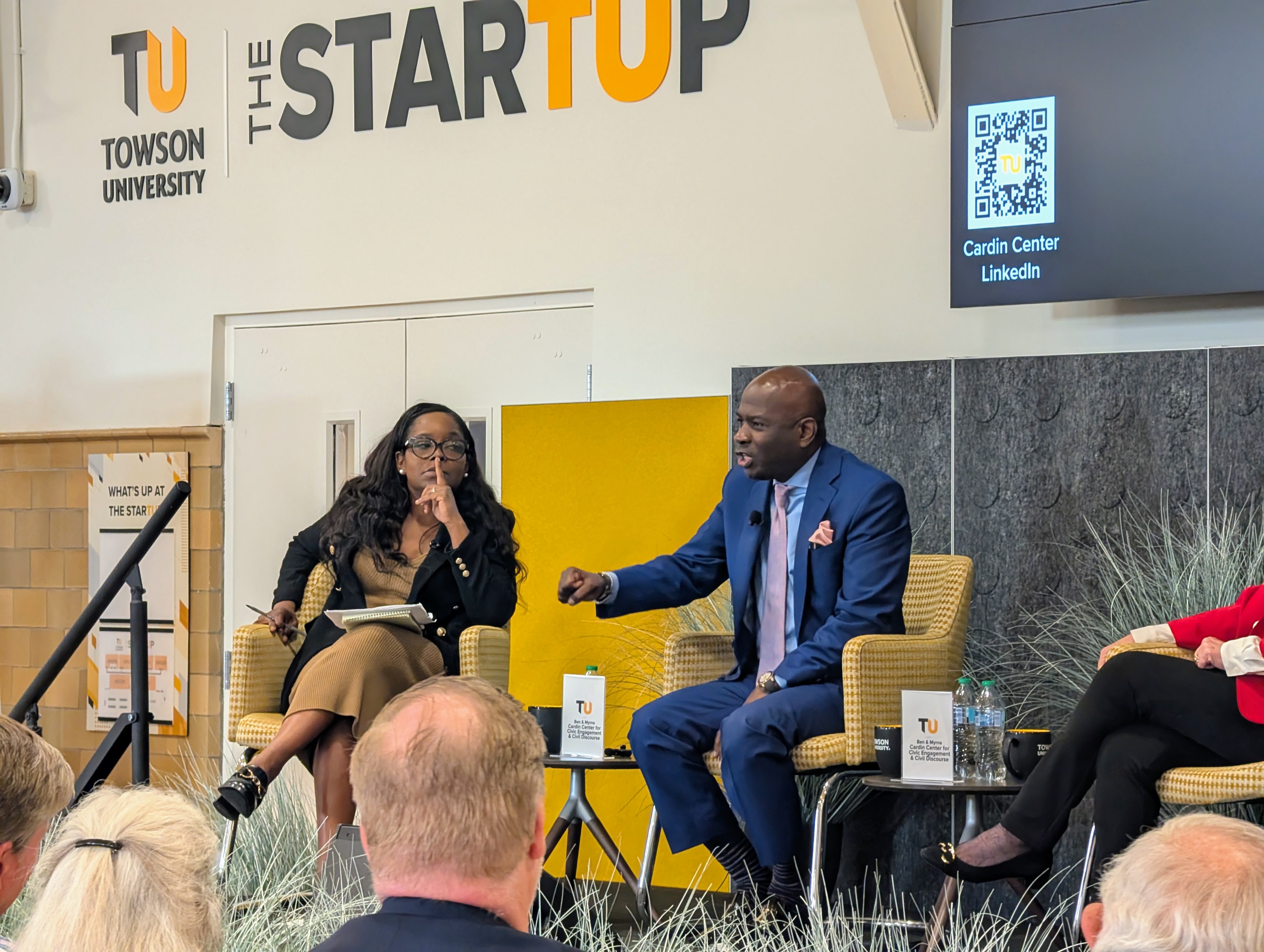 Armstrong Williams, co-owner of The Sun and a longtime conservative columnist, talks about truth at a June 8, 2026 seminar at Towson University.