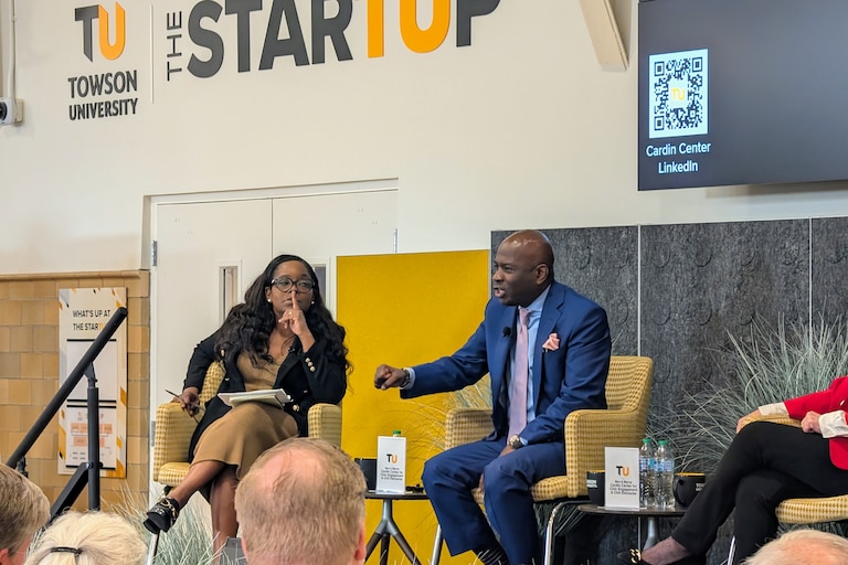 Armstrong Williams, co-owner of The Sun and a longtime conservative columnist, talks about truth at a June 8, 2026 seminar at Towson University.