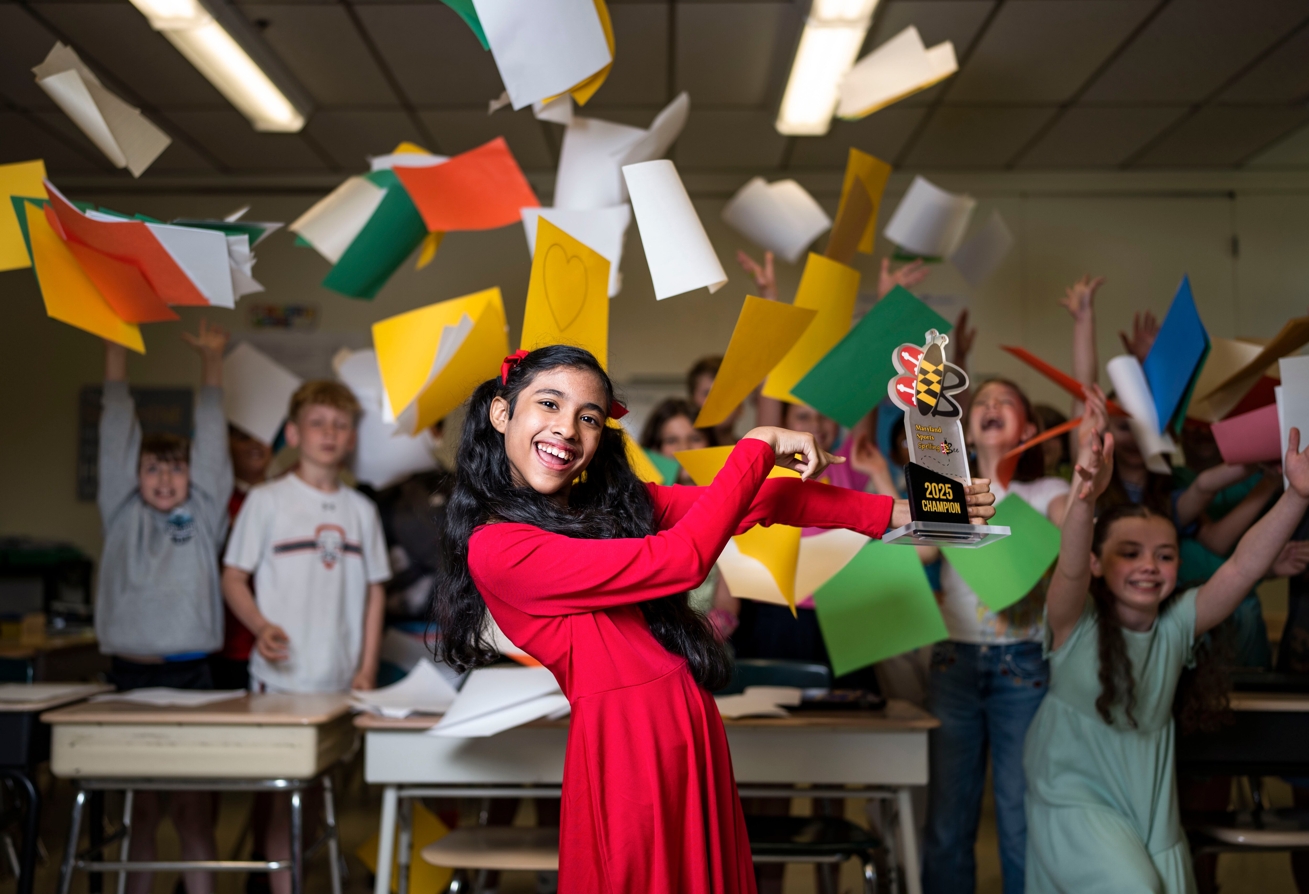 Amelia "Bindi" Ray, a fifth grader at Riderwood Elementary School, will compete at the 100th Scripps National Spelling Bee this week.