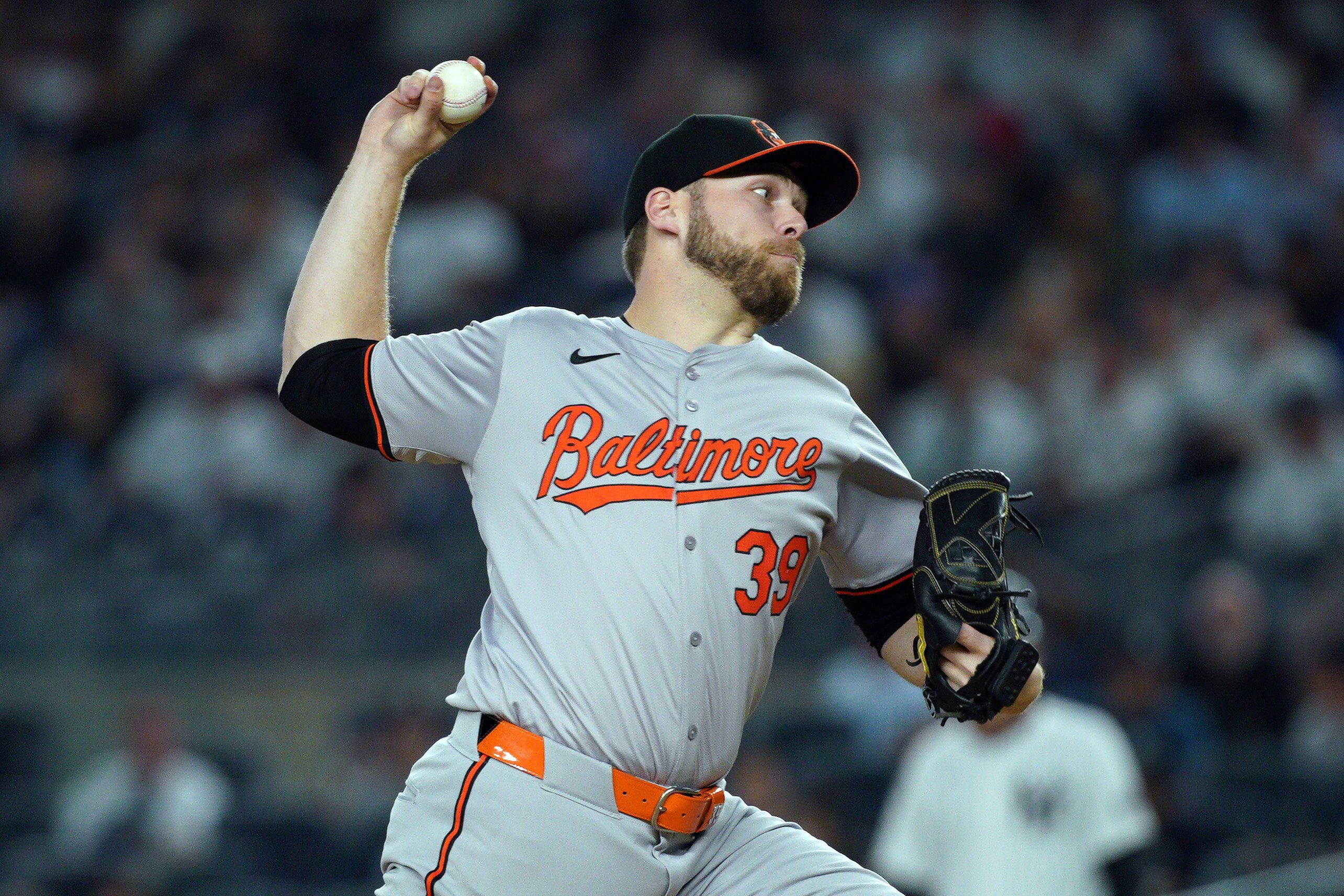 Corbin Burnes allowed a run on two hits while striking out nine in five innings before the Yankees got to the Orioles’ bullpen Thursday night.