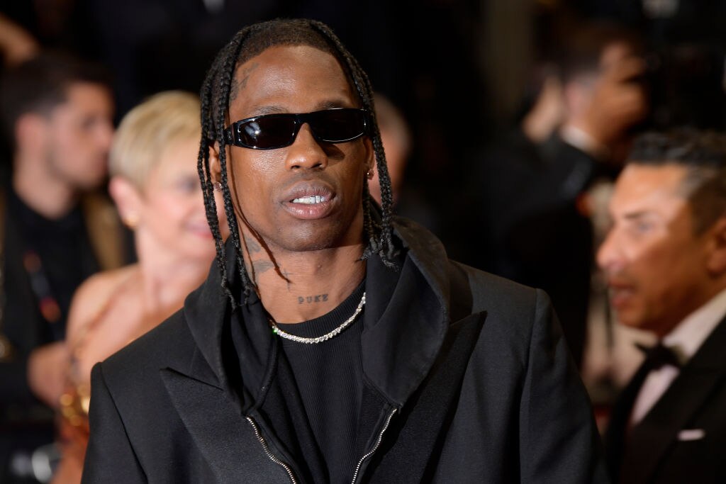 Travis Scott attends the “The Idol” red carpet during the 76th annual Cannes film festival at Palais des Festivals on May 22, 2023 in Cannes, France.