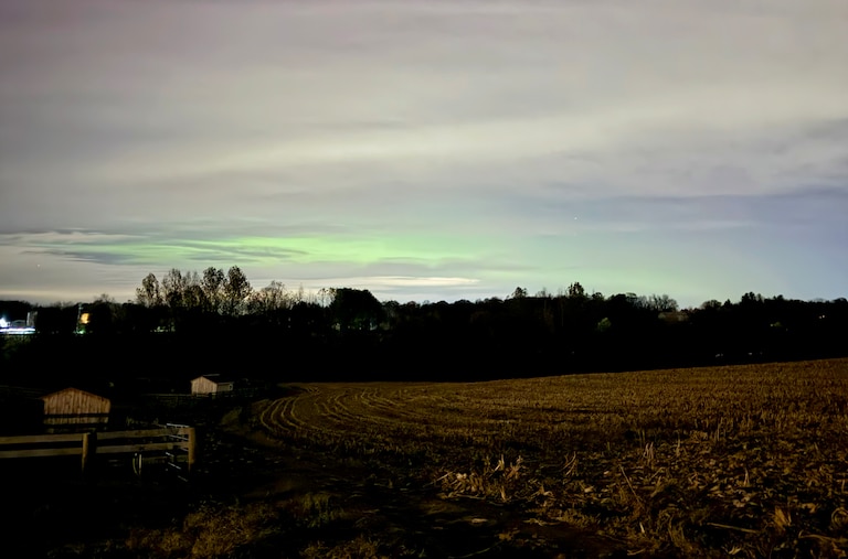 The northern lights again made an appearance in Maryland skies on Tuesday night, seen here in Lisbon.