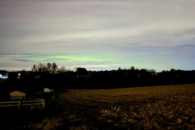 The northern lights again made an appearance in Maryland skies on Tuesday night, seen here in Lisbon.