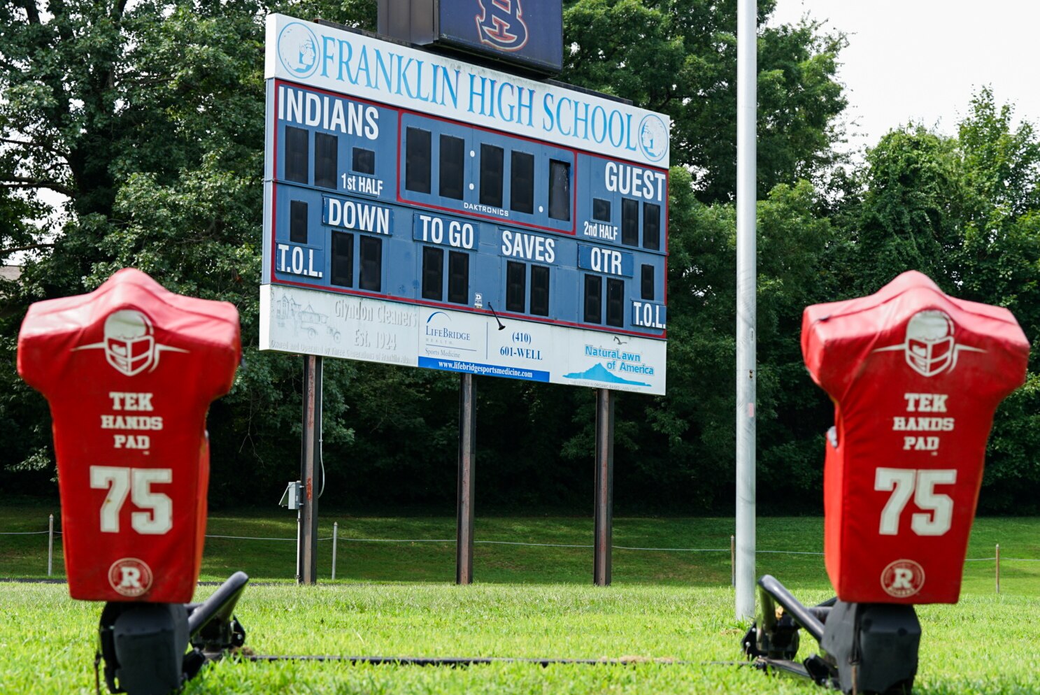 The football stadium at Franklin High School in Reisterstown, MD is seen on August 16, 2024.