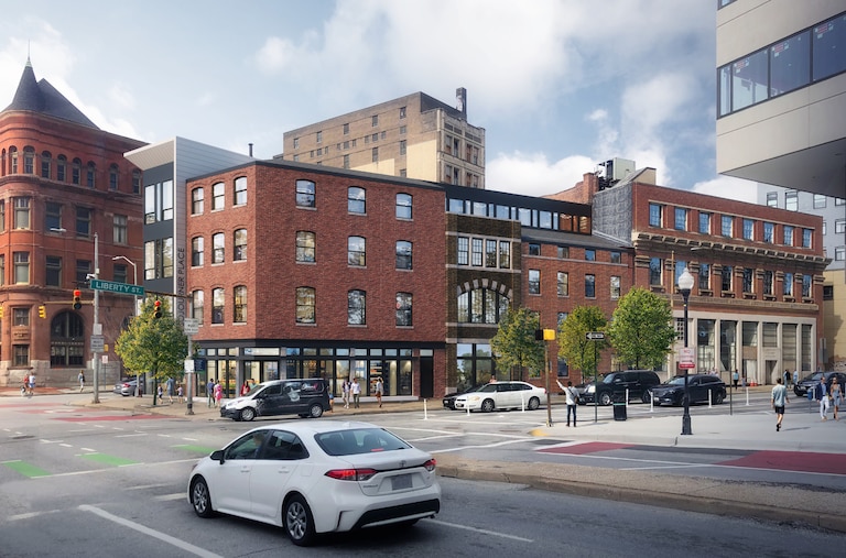 A rendering for the planned Sojourner Place at Park development, which will include affordably priced units as well as permanent supportive housing.