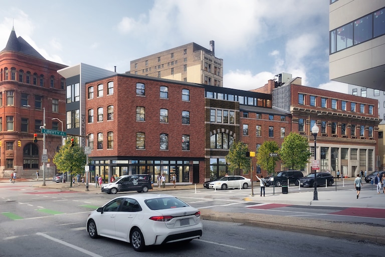 A rendering for the planned Sojourner Place at Park development, which will include affordably priced units as well as permanent supportive housing.