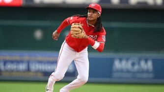 Nationals second baseman CJ Abrams in action during a game against the Miami Marlins on Aug. 30.