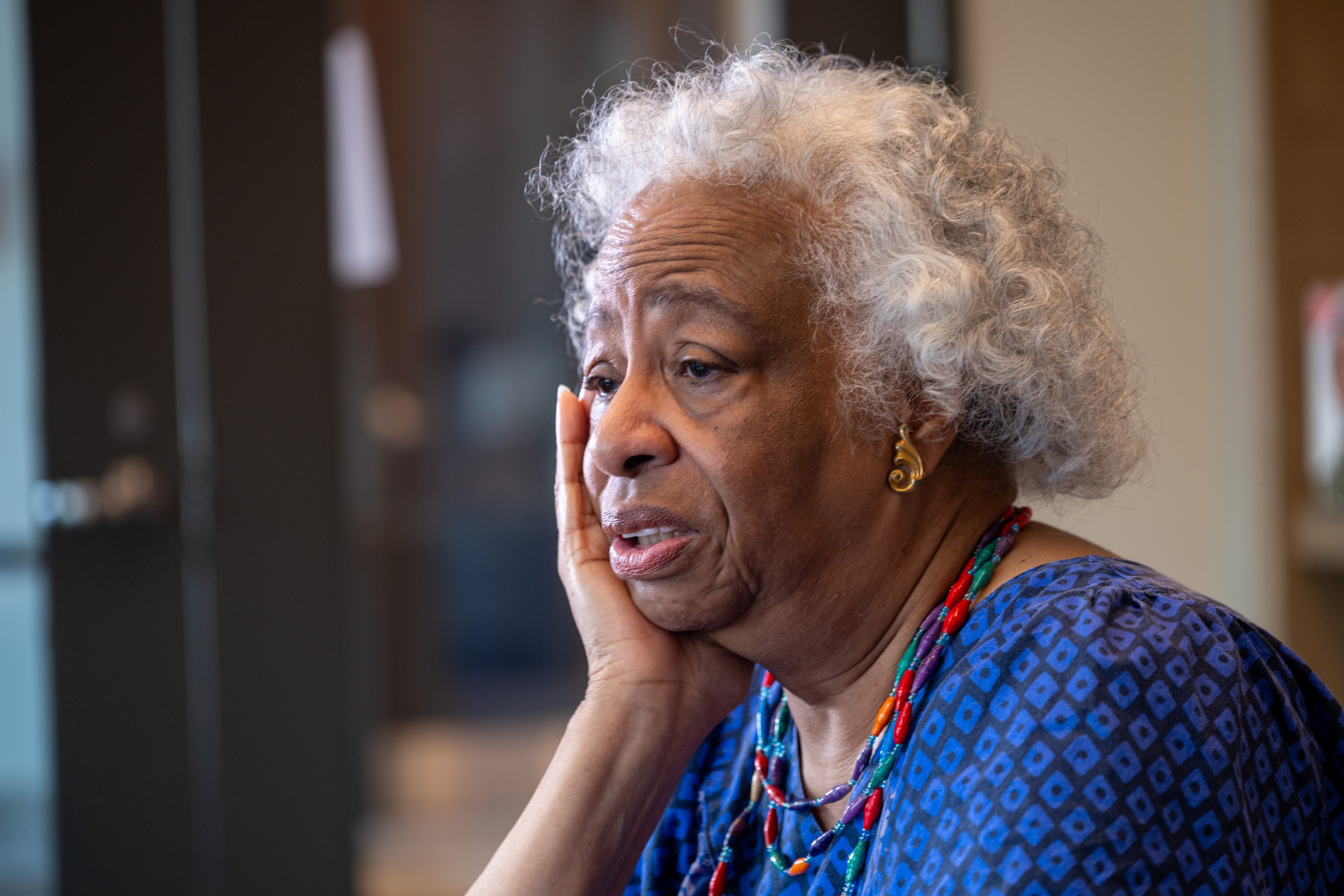 Thursday, July 17, 2025 — Victoria Price, of Kensington, recounts some of the horror stories from her time at Charter House, a Silver Spring apartment building that was infamous for broken air conditioning. It was one of the catalysts for the 2020 county law requiring apartment building landlords to provide and maintain air conditioning in good working condition for their tenants.
