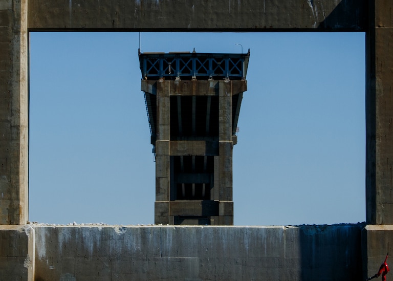 Remnants of the Francis Scott Key Bridge in Baltimore, MD, on March 25, 2025.