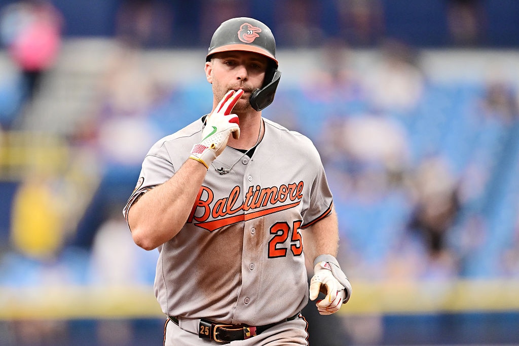 Orioles first baseman Pete Alonso runs the bases after hitting a home run in the sixth inning at Tropicana Field.