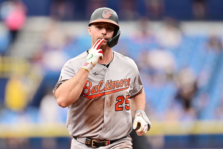 Orioles first baseman Pete Alonso runs the bases after hitting a home run in the sixth inning at Tropicana Field.