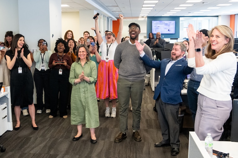 Banner journalists Liz Bowie, Greg Morton, and Allan James Vestal are joined by members of the newsroom to watch a livestream as the Pulitzer Prizes are announced. The Banner's team was a finalist for the Pulitzer Prize finalist for local news.