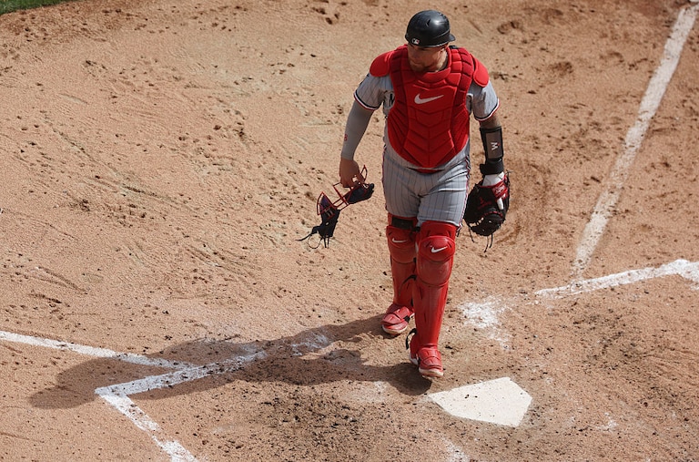 Christian Vázquez of the Minnesota Twins returns to the plate during the sixth inning against the Chicago White Sox on March 31.