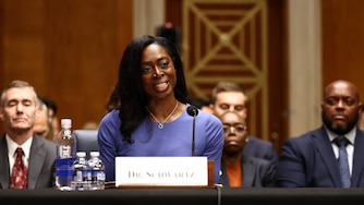 WASHINGTON, DC - JULY 15: Erica Schwartz attends her confirmation hearing to become director of the Centers for Disease Control and Prevention with the Senate Health, Education, Labor and Pensions Committee on Capitol Hill July 15, 2026 in Washington, DC. Schwartz, President Trump's pick to lead the CDC, would fill the position left vacant since August 2025 when Trump ousted former CDC Director Dr. Susan Monarez. (Photo by Finn Gomez/Getty Images)