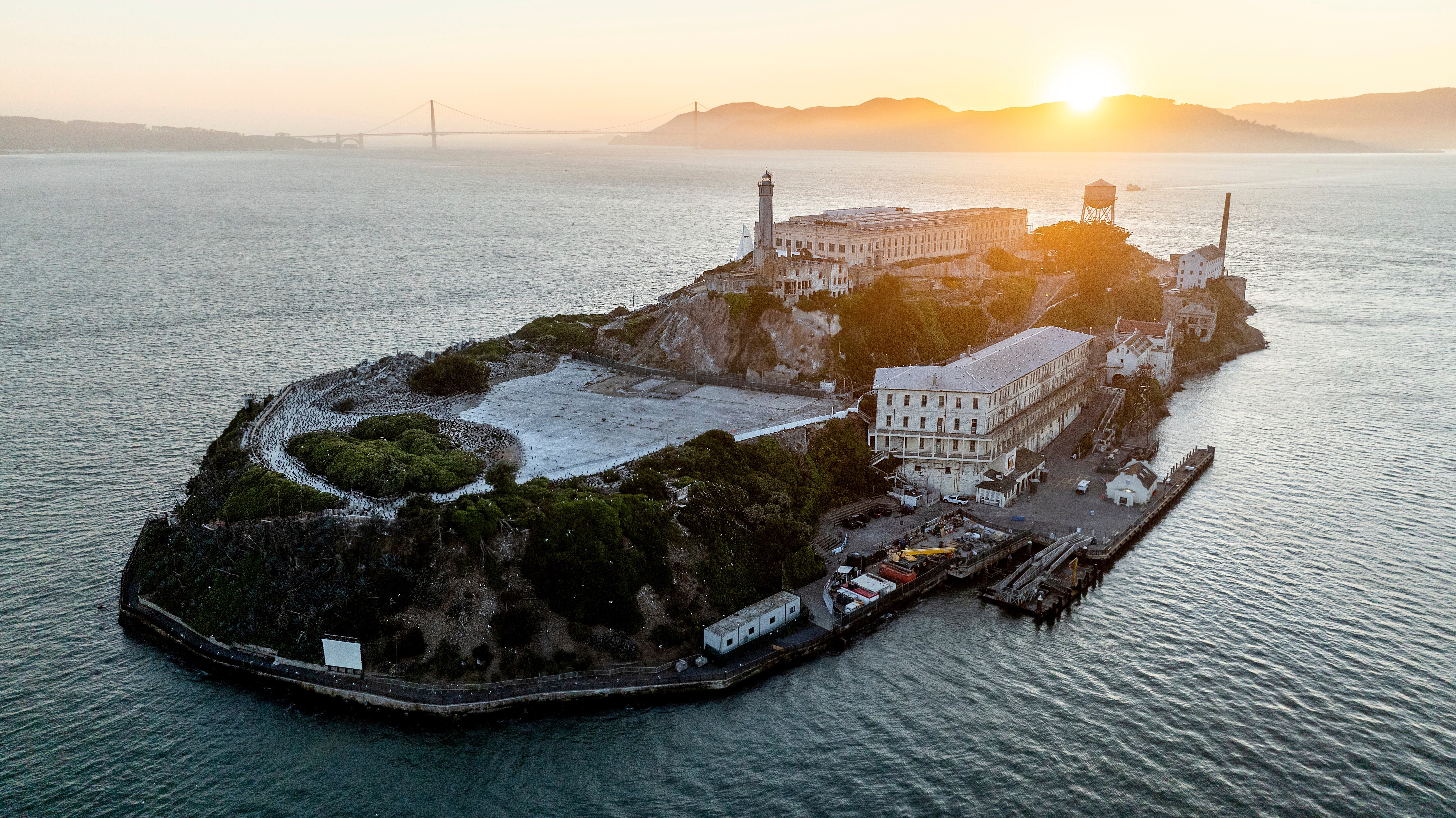 Alcatraz Island is pictured on Sunday, May 4, 2025, in the San Francisco Bay, Calif. (AP Photo/Noah Berger)