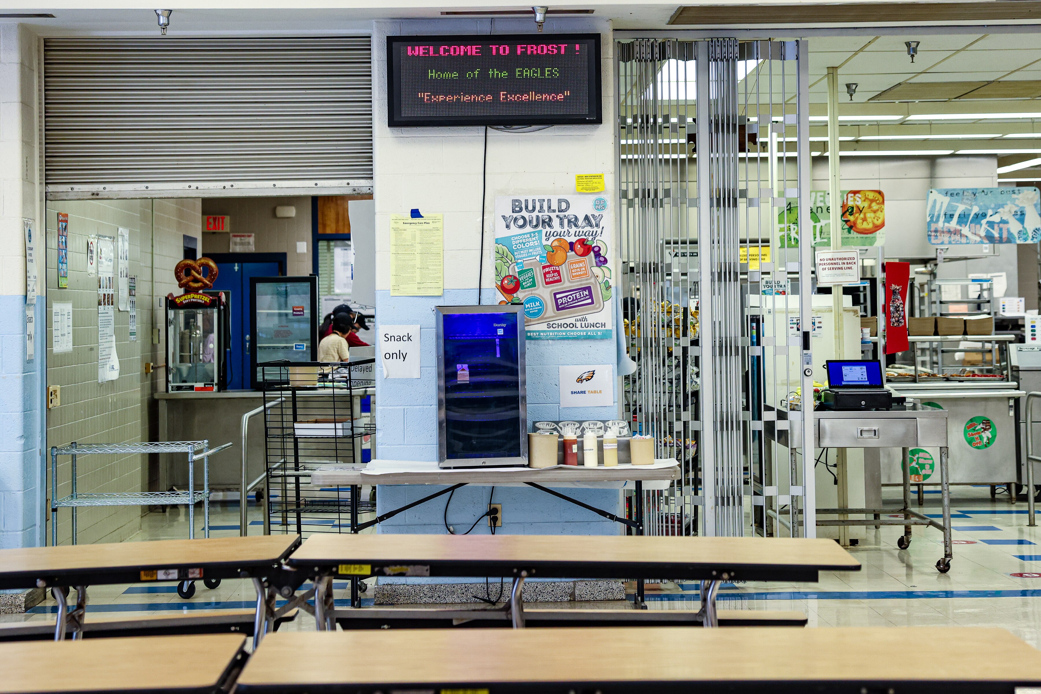 The cafeteria at Robert Frost Middle School in Rockville. 
