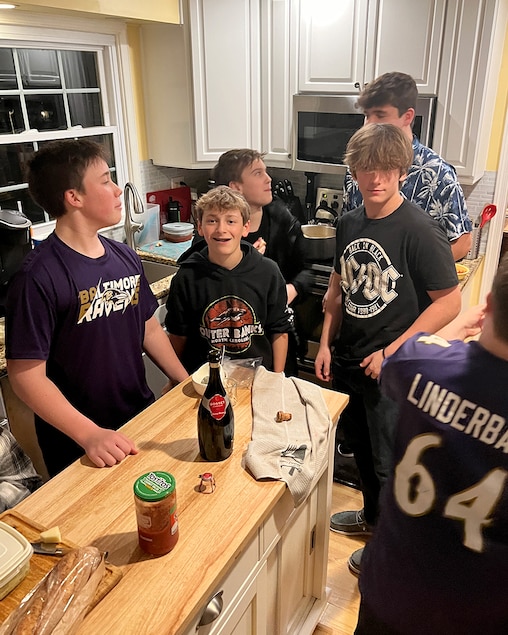 A New Year's party in 2023 at the O'Donoghue house. From left are Liam O'Donoghue, Andrew Sober, and Ryan Duvall.