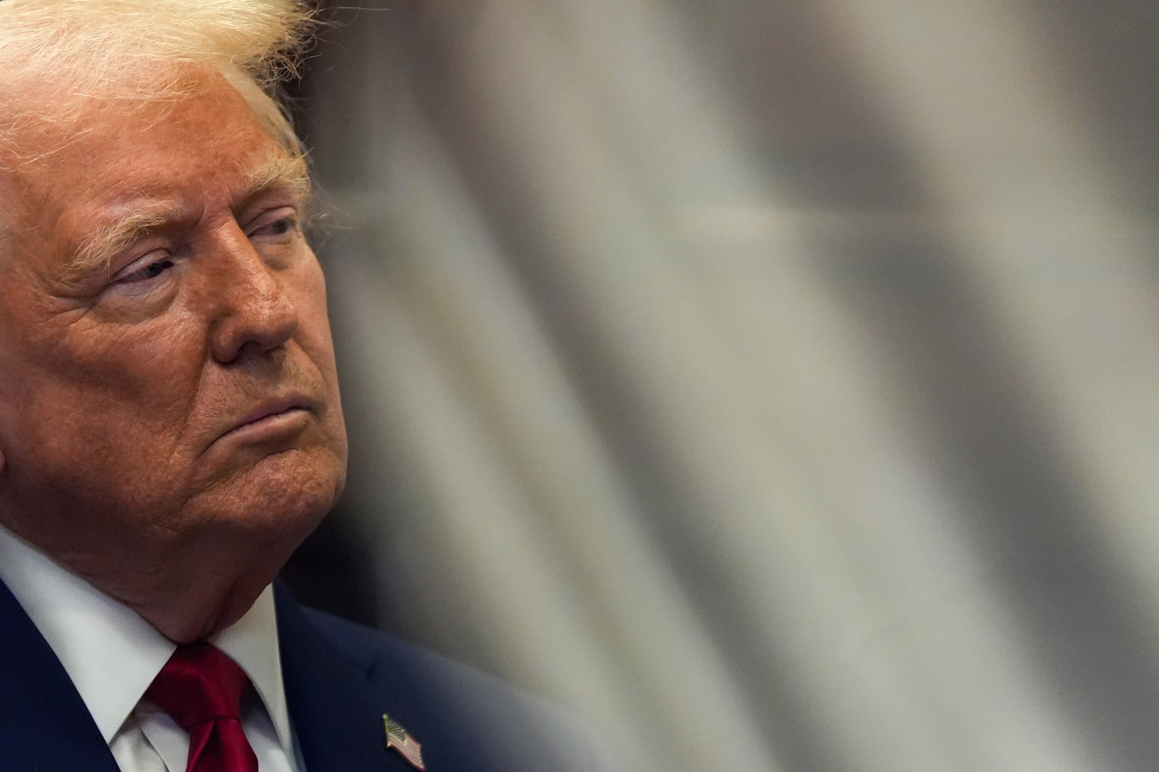 President Donald Trump looks on during a news conference in the Roosevelt Room of the White House, Tuesday, Jan. 21, 2025, in Washington.