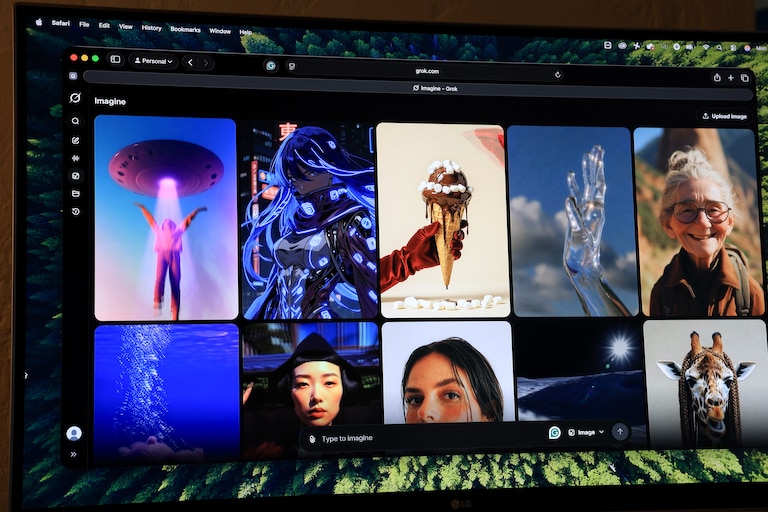 In this photo illustration, the Grok Imagine website is seen on a computer screen on January 26, 2026 in Miami, Florida. The European Commission has launched an investigation into Elon Musk's X over concerns its AI tool Grok was used to create sexualized images of real people.