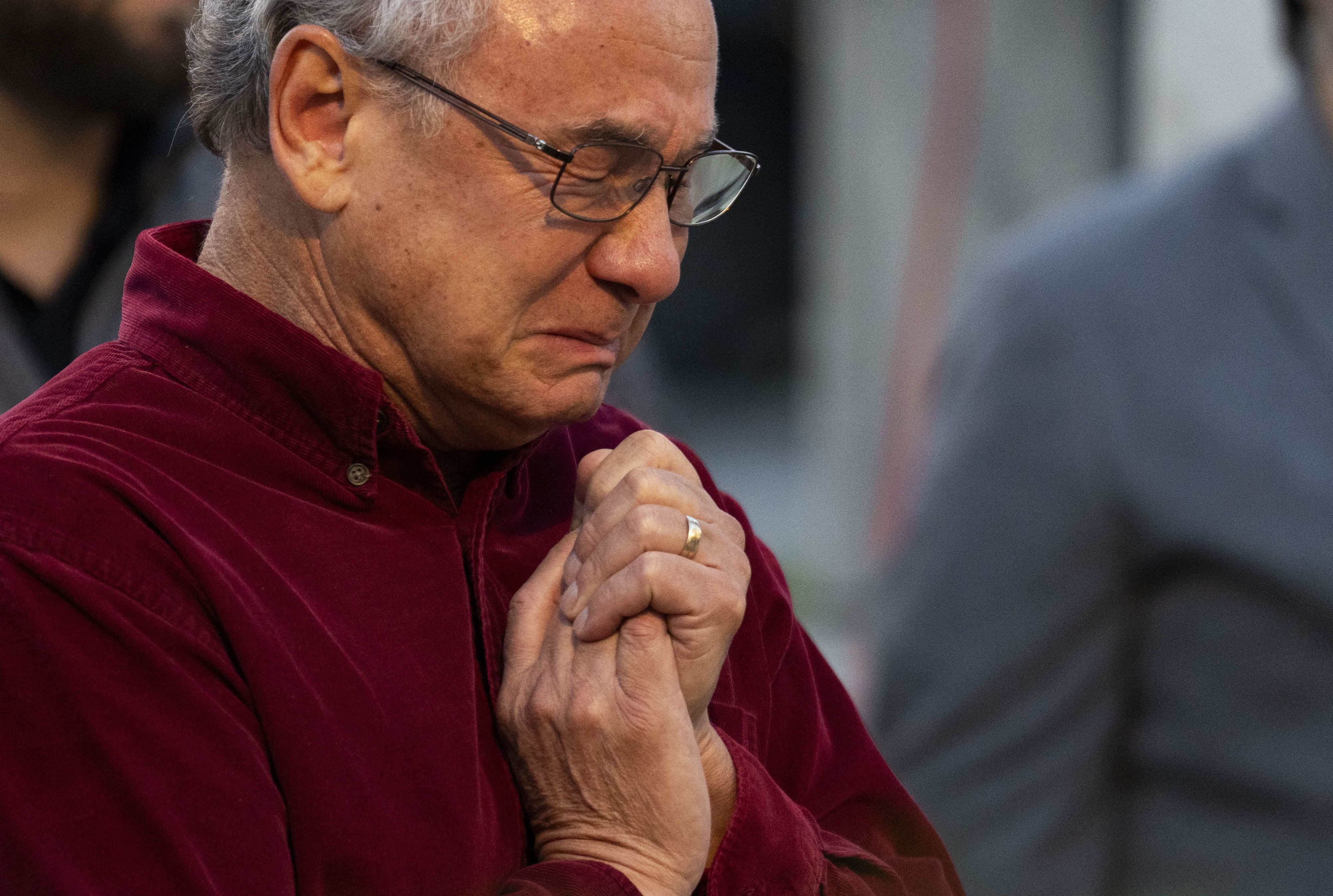 Frank LaPere, father of Pava LaPere, honors her life at a vigil held at the Washington Monument in Mt. Vernon on September 27, 2023.