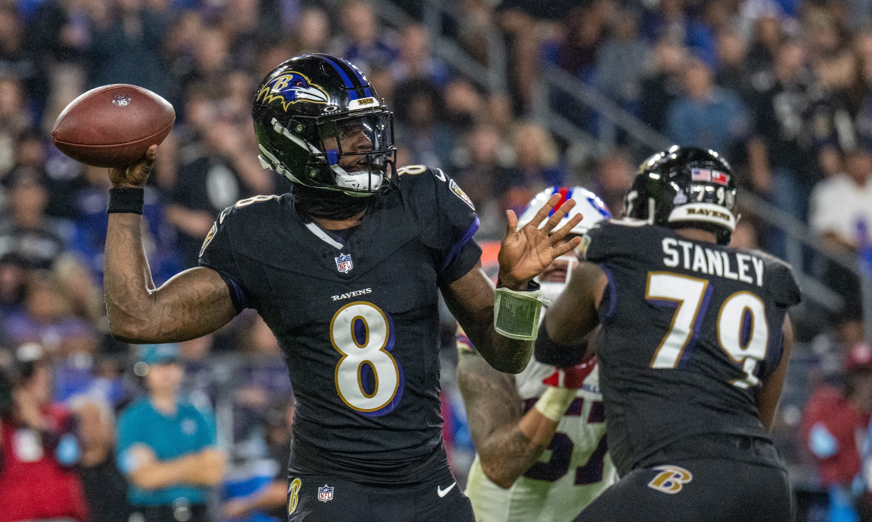 Lamar Jackson is 16-for-19 for 137 yards on screen passes this year, a crucial weapon for an offensive line that has needed a counterpunch against overly aggressive pass rushes.