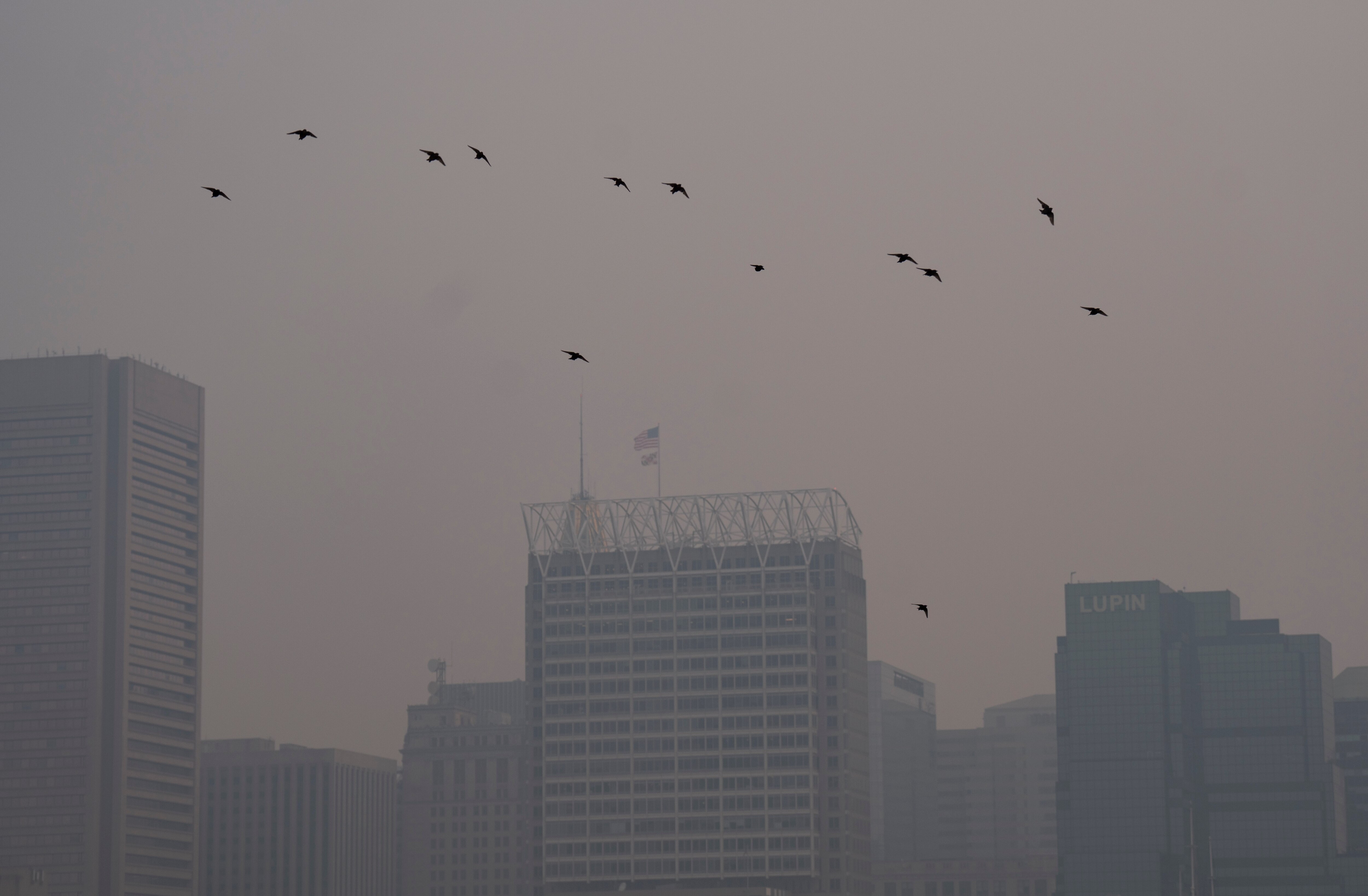 Air quality in Baltimore reached dangerous levels due to smoke from Canadian wildfires blanketing the city on June 8, 2023.