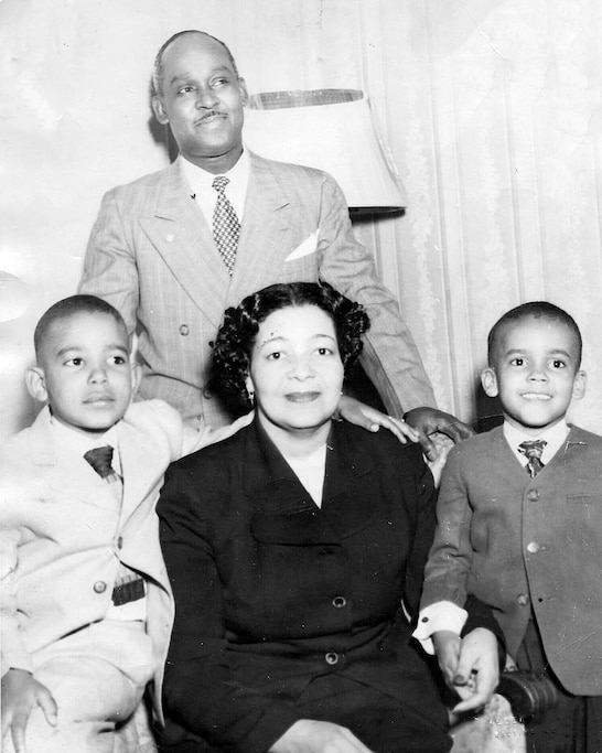 Matthews Wright, right, as a child, with his parents, James C. Wright and Nellie Matthews Wright, and his brother, Charles B. Wright.