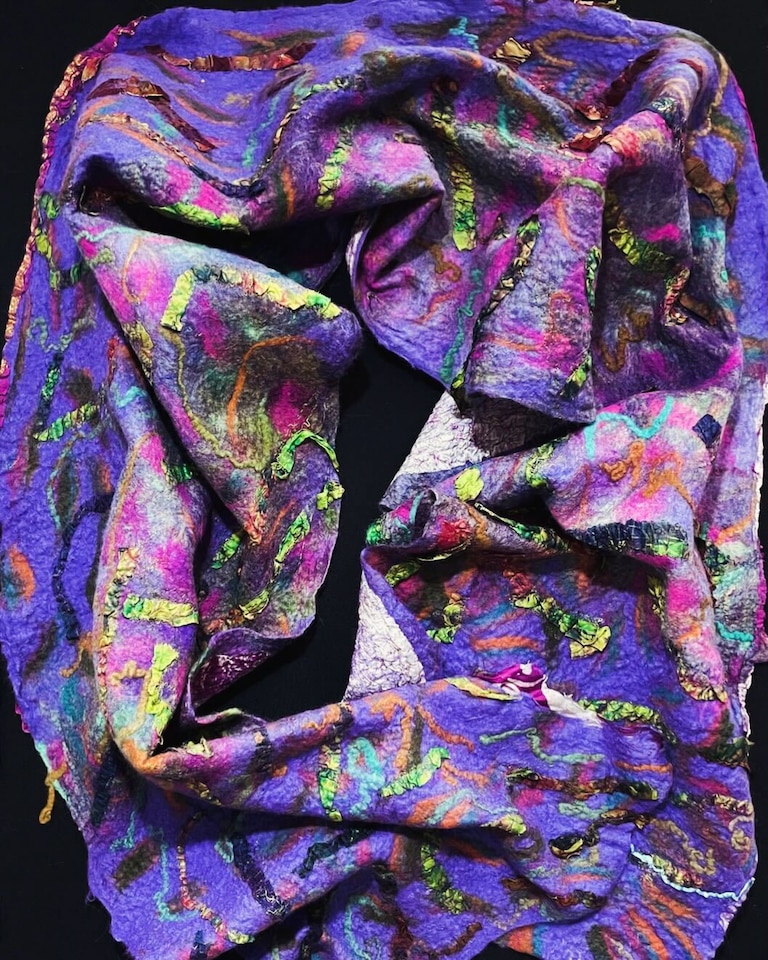 "Life's Journey," by Felicia L. Reed will debut at her latest exhibit, "Rewoven." The showcase of the Maryland-based fiber artists opens at Rockville's Artists and Makers Studios on Jan. 7.