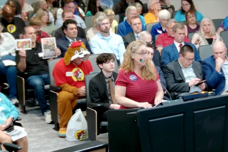Members of the community address the Stafford Board of Supervisors at a meeting earlier this month to discuss whether to open a Buc-ee's in the county.