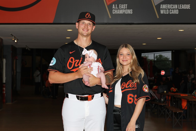 Oriole Tyler Wells and his wife Melissa welcomed their daughter Ava this year.