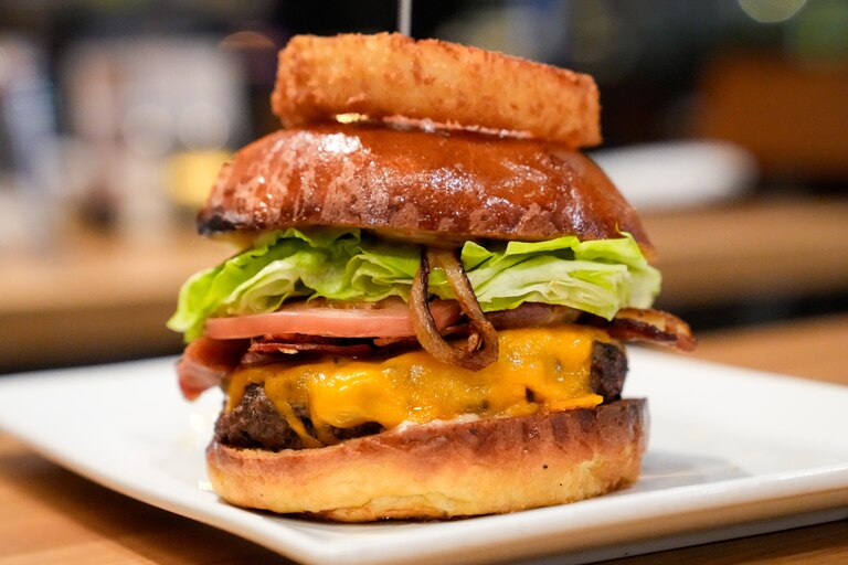The Bacon Cheddar Burger at Valentino’s in Baltimore on Thursday, October 24, 2024.