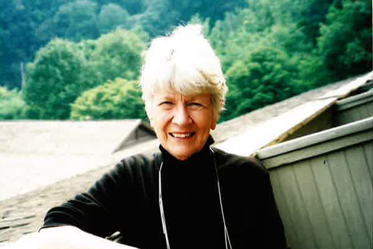 Betty Cooke, wearing jewelry of her own design is photographed on July 1, 2004, in The Village of Cross Keys in Baltimore.