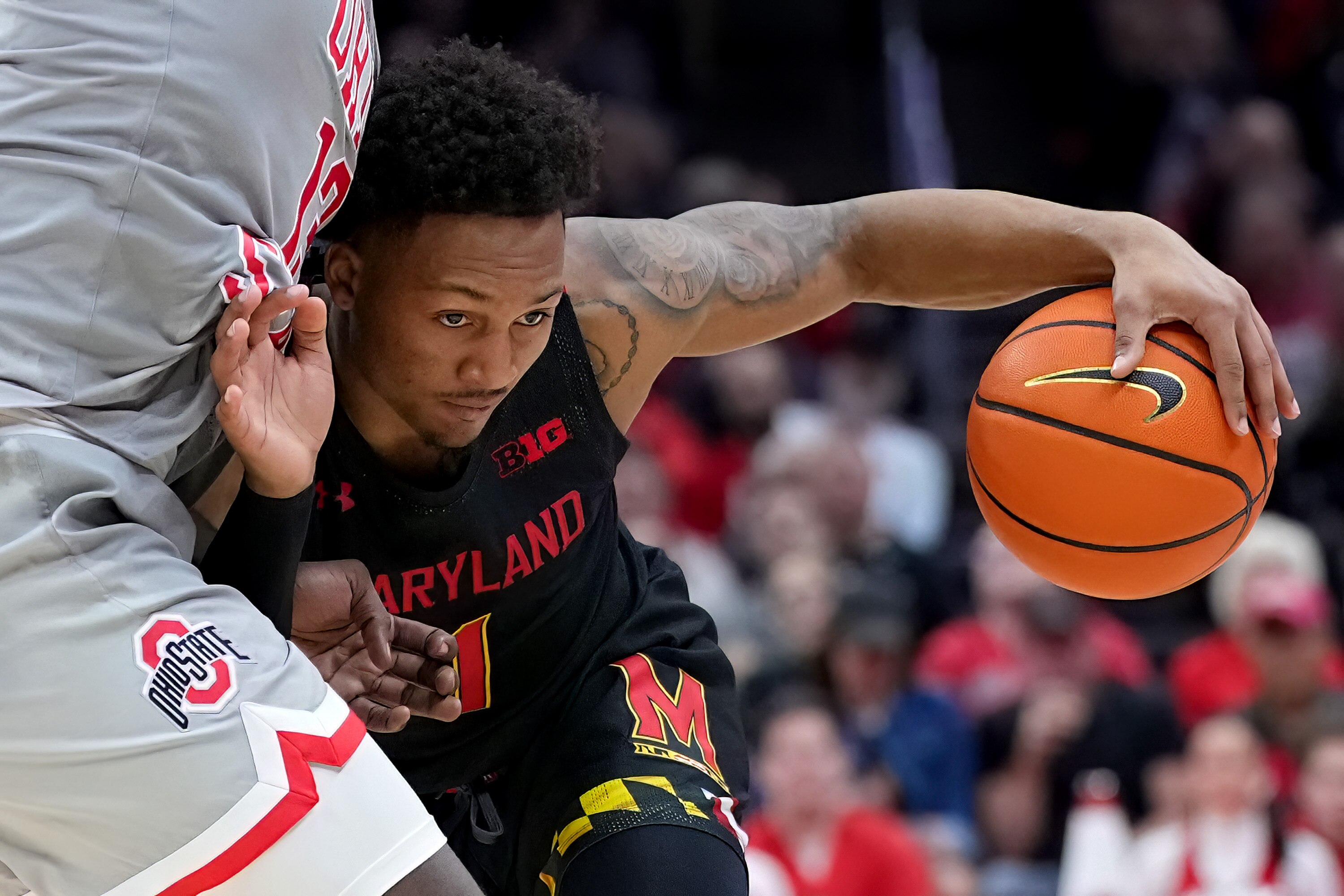 Jahmir Young had 18 points and seven assists in Maryland's 64-61 loss to Davidson on Friday night.