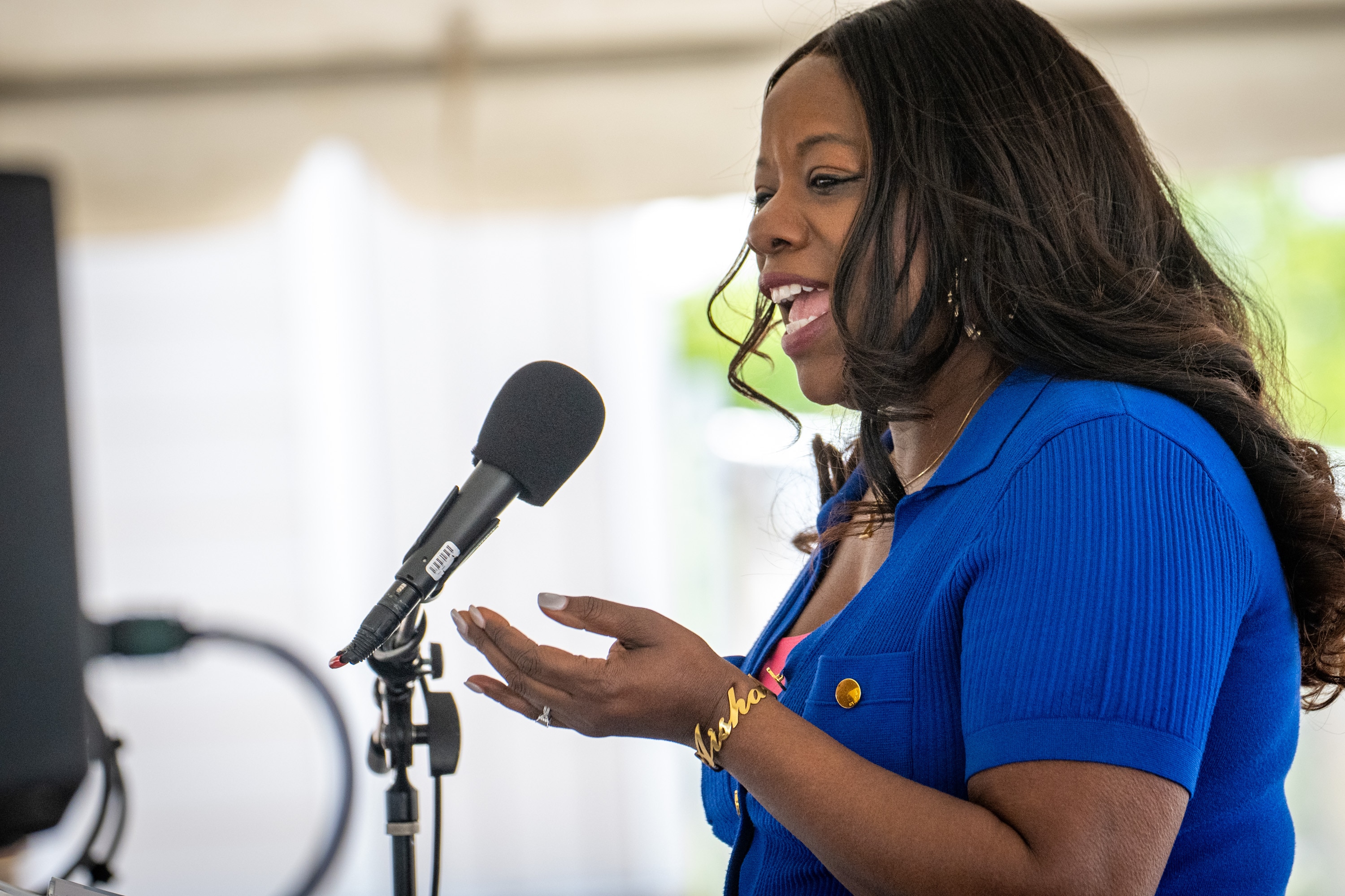 Thursday, May 14, 2026 — Prince George’s County executive Aisha Braveboy speaks at a ceremonial groundbreaking as Konterra Realty and Gould Property Company begin construction of the downtown of Konterra, a much-anticipated 1,400-acre, mixed-use, walkable community taking shape along the I-95 corridor at the meeting point of Anne Arundel, Montgomery, Prince George’s and Howard counties.