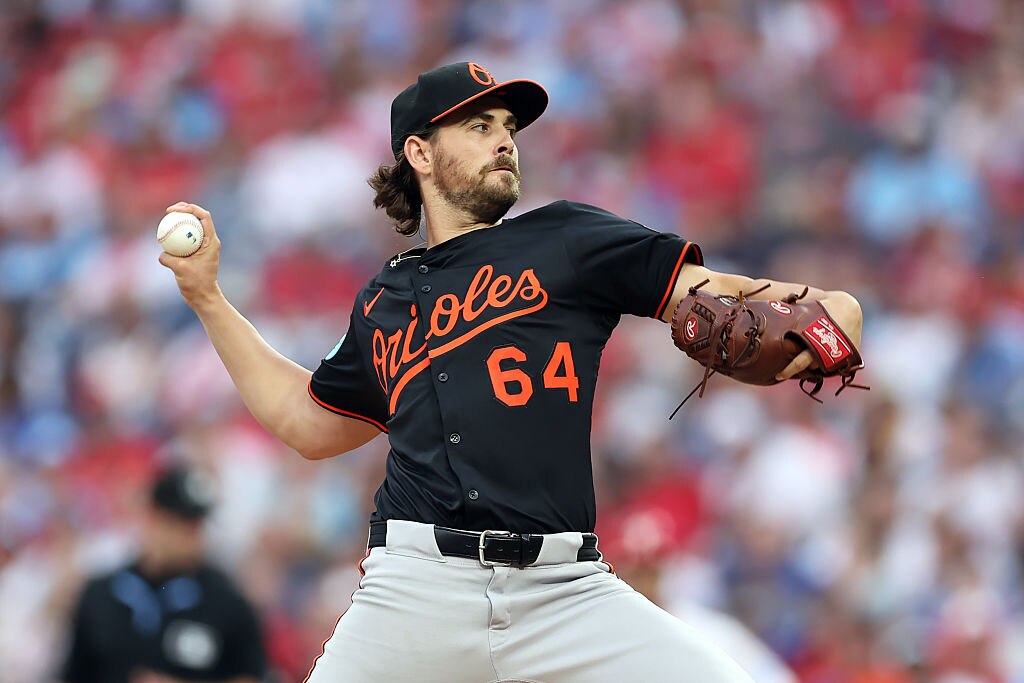 Dean Kremer of the Baltimore Orioles throws a pitch in the first inning.