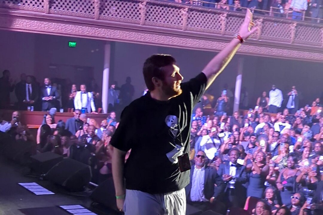 Tanner Donahoo greets the audience at Jeezy’s Aug. 1 concert at the Lyric.