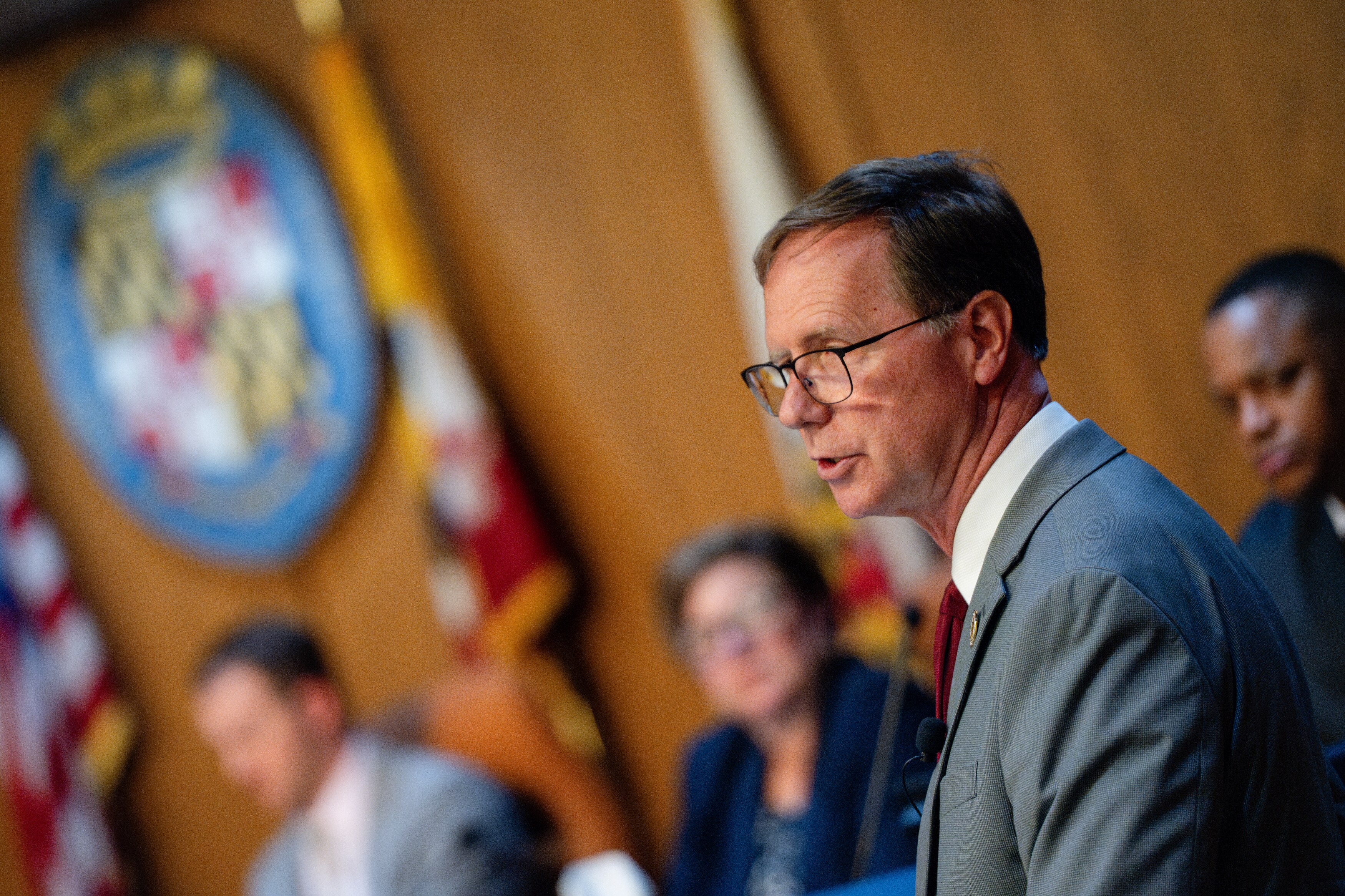 Anne Arundel County Executive Steuart Pittman, shown earlier this year, violated county ethics law with political commentary in a county newsletter, the county’s Ethics Commission found.