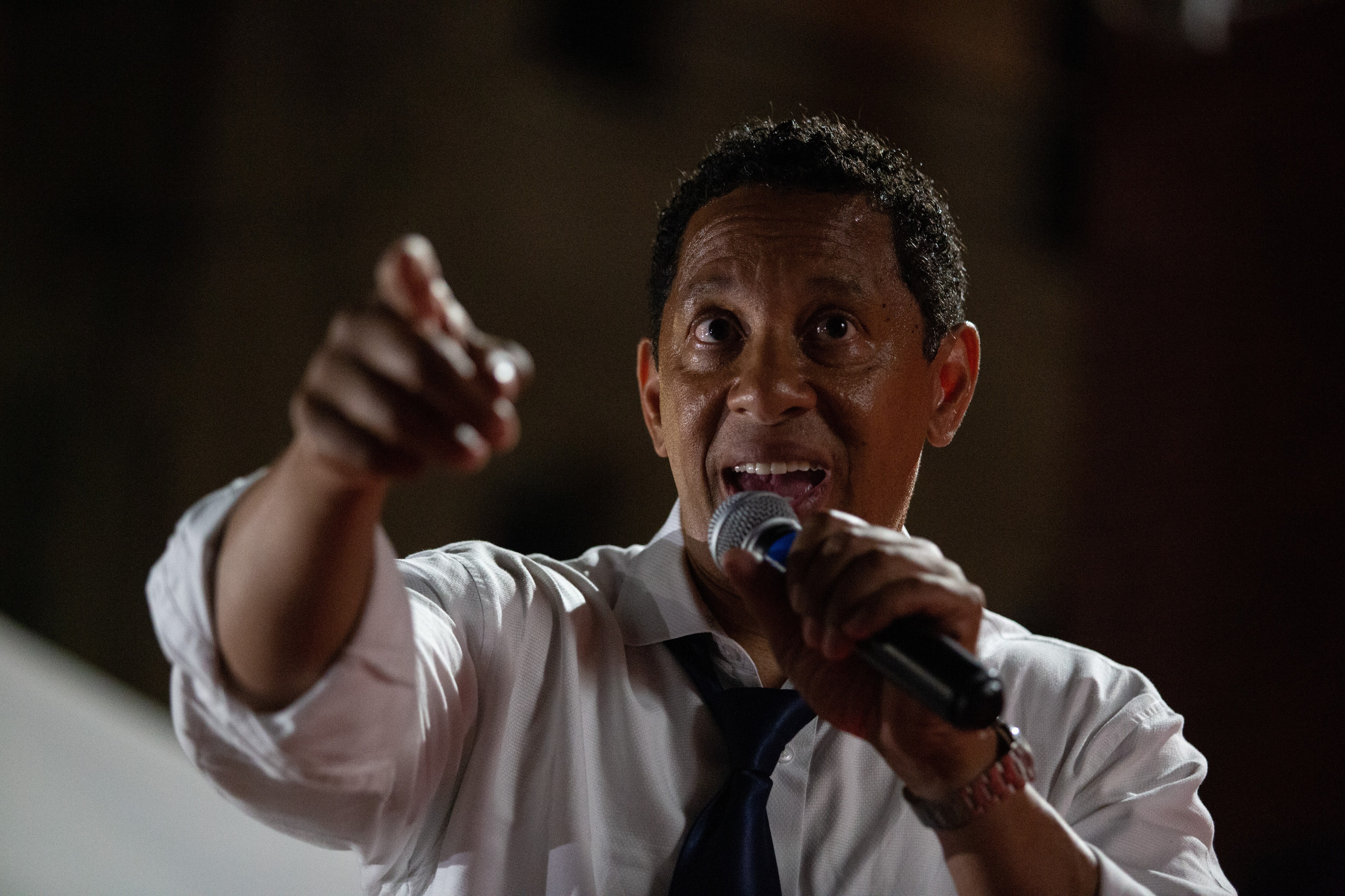 Baltimore City State's Attorney candidate Ivan Bates addresses supporters Tuesday night at his election night event. Maryland held its primary election on Tuesday, July 19.