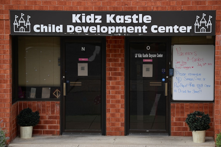 The exterior of Lil Kids Kastle daycare Center in Owings Mills.
