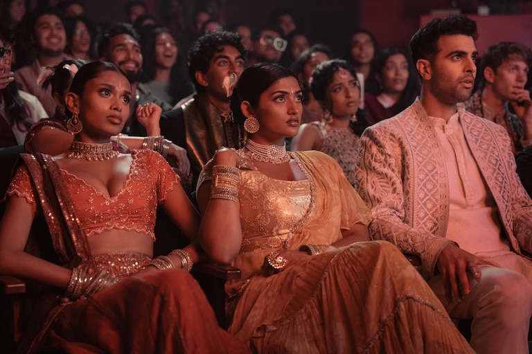 Shreya Navile, center, plays Deepica, an outspoken team captain of UCLA’s Bollywood-fusion dance team in Netflix’s new comedy, “Best of the Best.”