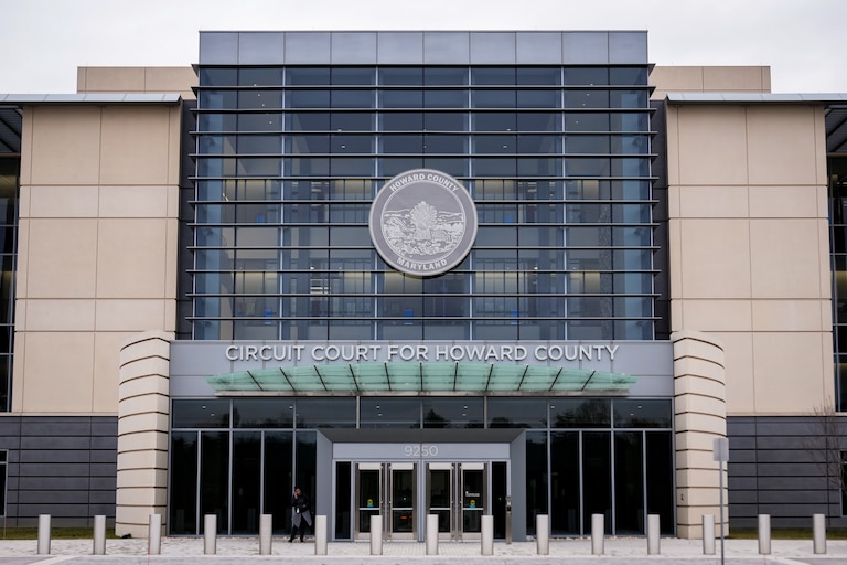 Exterior of the Circuit Court for Howard County is seen on January 30, 2024.