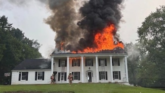 A home in Gaithersburg caught fire on Saturday morning after lightning possibly struck the house on Saturday, July 18, 2026.