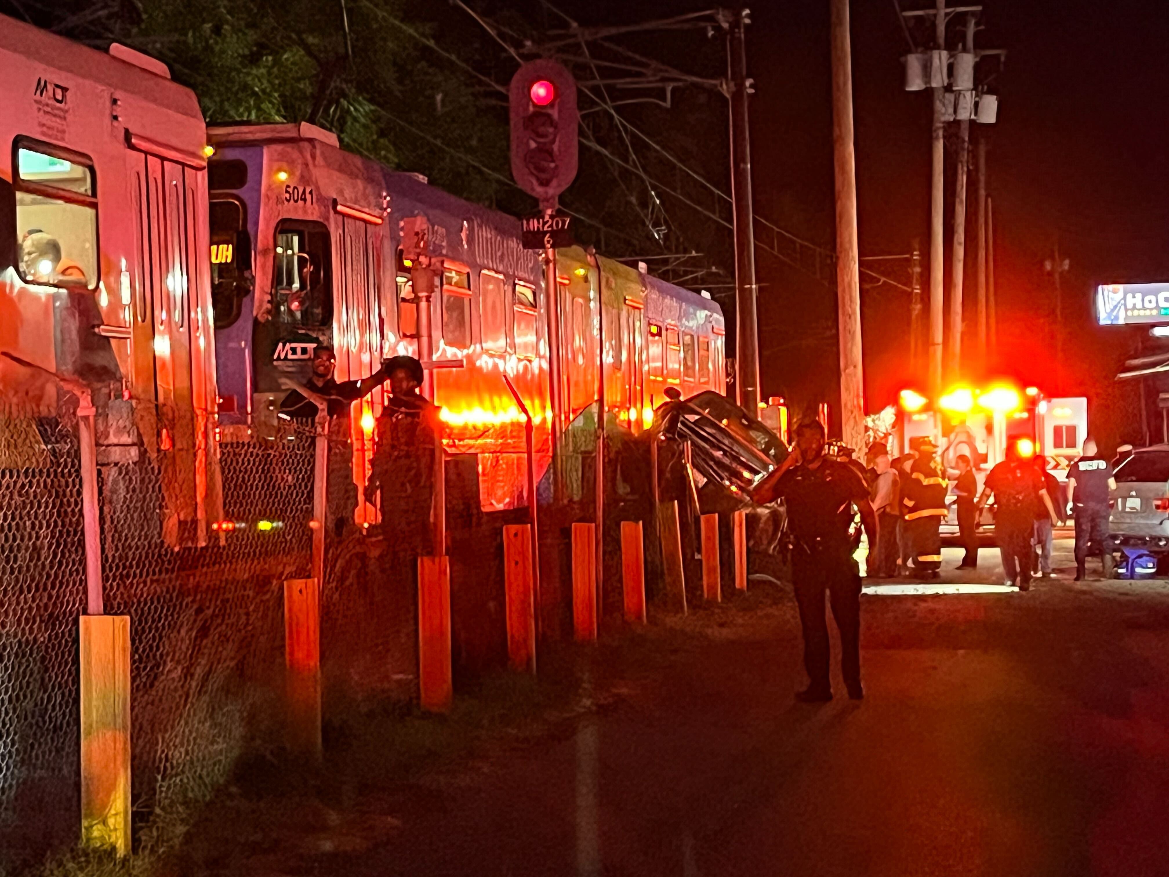 light rail wreck with a truck