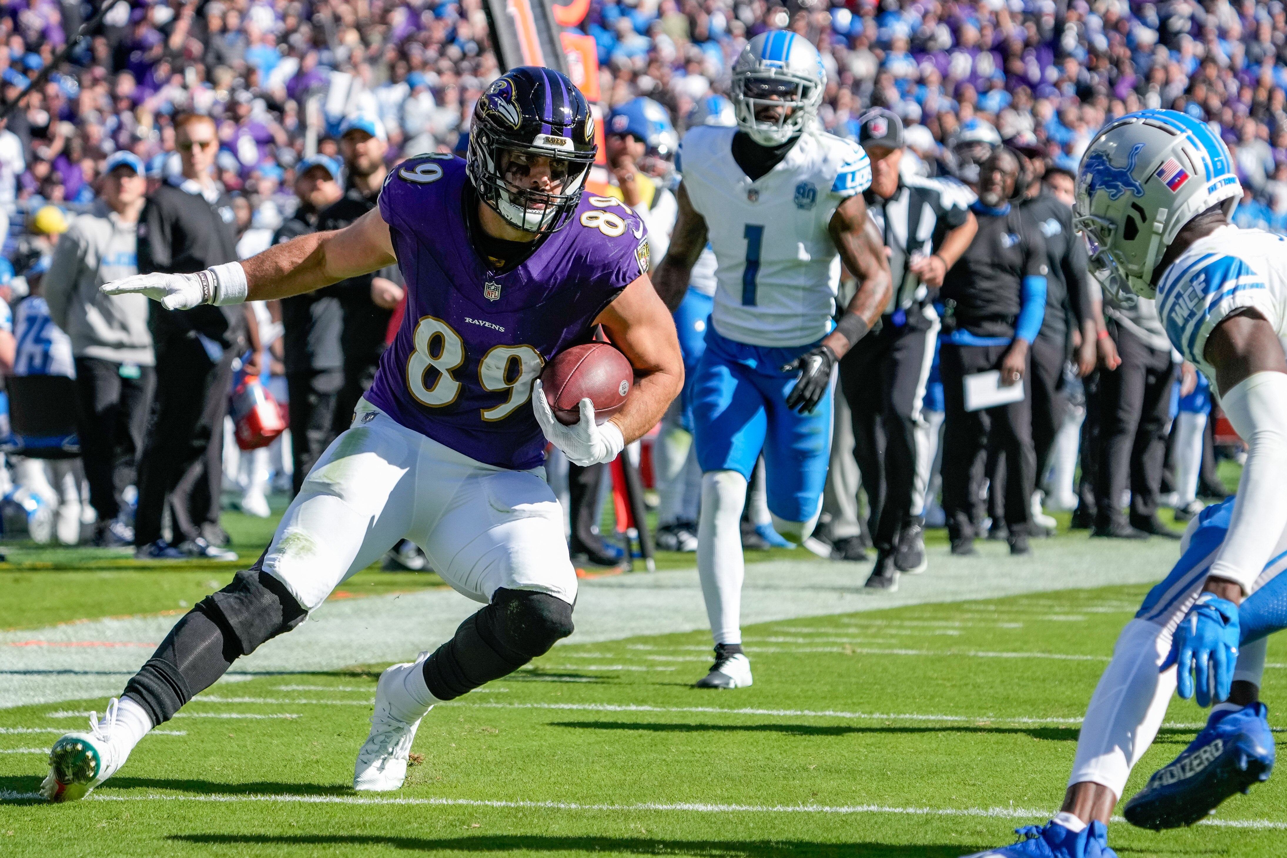 Ravens tight end Mark Andrews made 45 catches for 544 yards and six touchdowns in 10 games during the regular season.